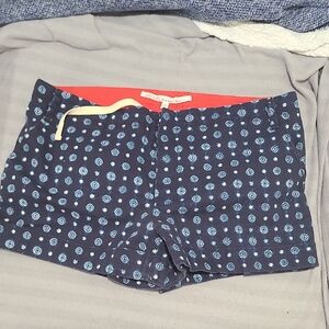 RACHEL Rachel Roy Navy and Light Blue Patterned Shorts